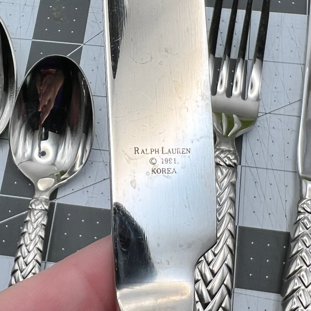 Ralph Lauren Equestrian Braid Flatware 10pc Set 2 Place Settings Vintage 1991 - Picture 8 of 8